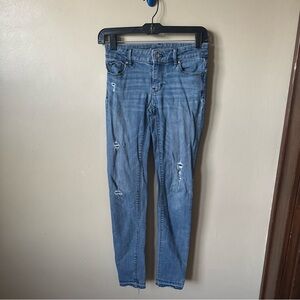 White House Black Market Light Blue Distressed Skinny Jeans